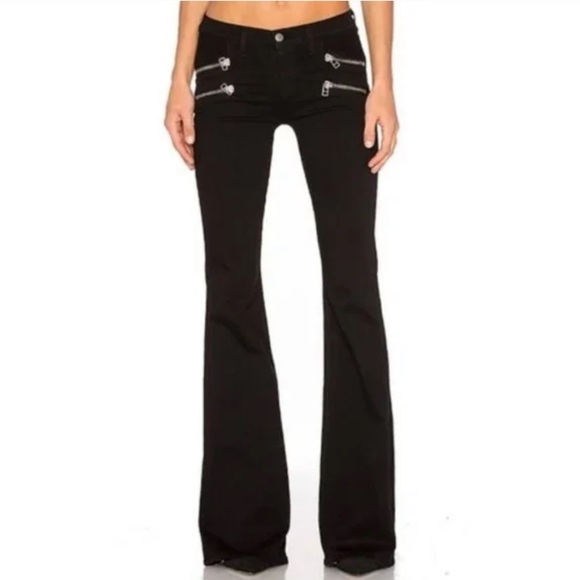 REVOLVE Lovers + Friends Bailey Flare Moto Jean in Black - Picture 3 of 8